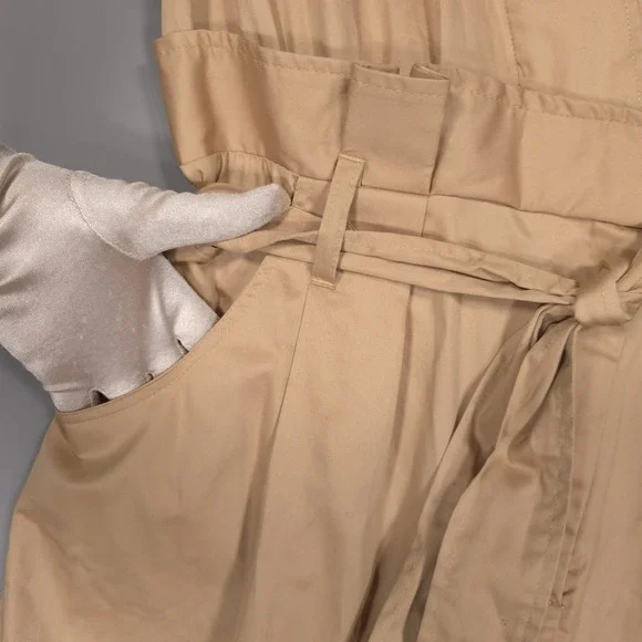 MARISSA WEBB Dixon Paper Bag‎ Sateen Romper Latte Size 10 Cotton